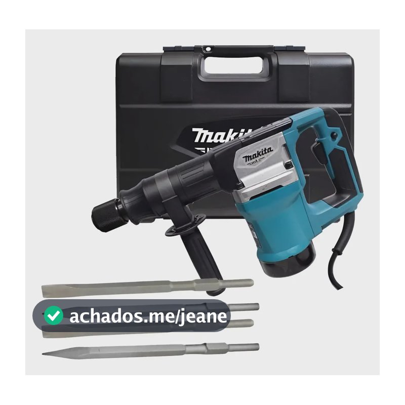 Martelete Demolidor 5,4kg Makita M8600b 2 Ponteiros 2 Talhad Azul-turquesa