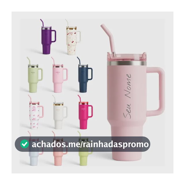 Hiddra Copo Térmico 1,2l Personalizado Seu Nome Canudo Inox