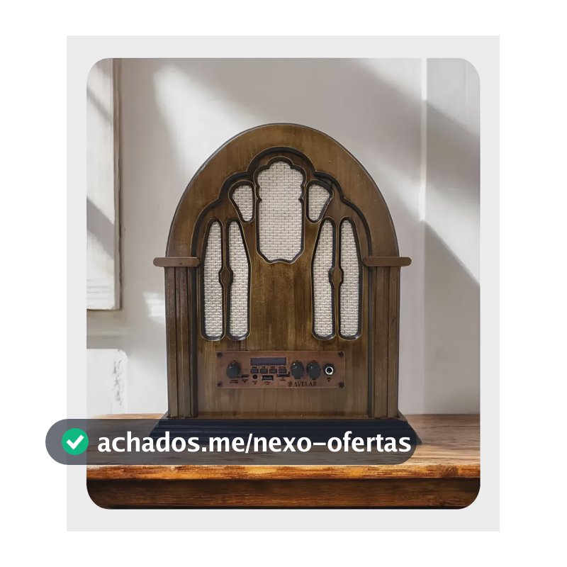 Rádio Retro, Antigo Capelinha De Madeira, Bluetooth Marrom