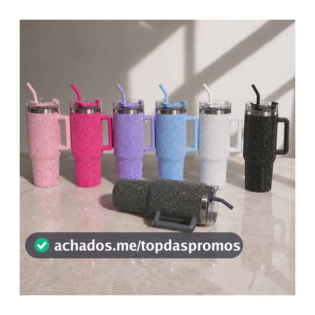 Copo Térmico Inox 1,2l Com Alça, Tampa E Canudo Metal Strass