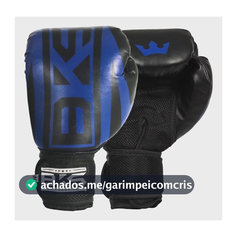 Luva De Boxe Treino Muay Thai Kickboxing Profissional Bks Cor Azul Tamanho 14oz