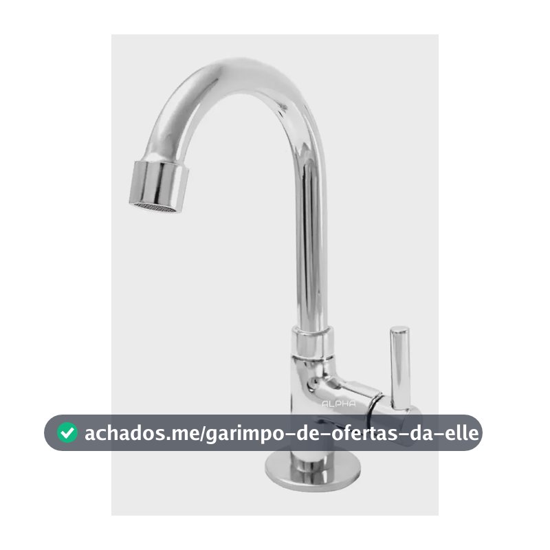 Torneira Banheiro Lavatório Pia Mesa Bancada Tubo Bica Móvel Acabamento Cromado Alpha Hidrometais 1195 C-72