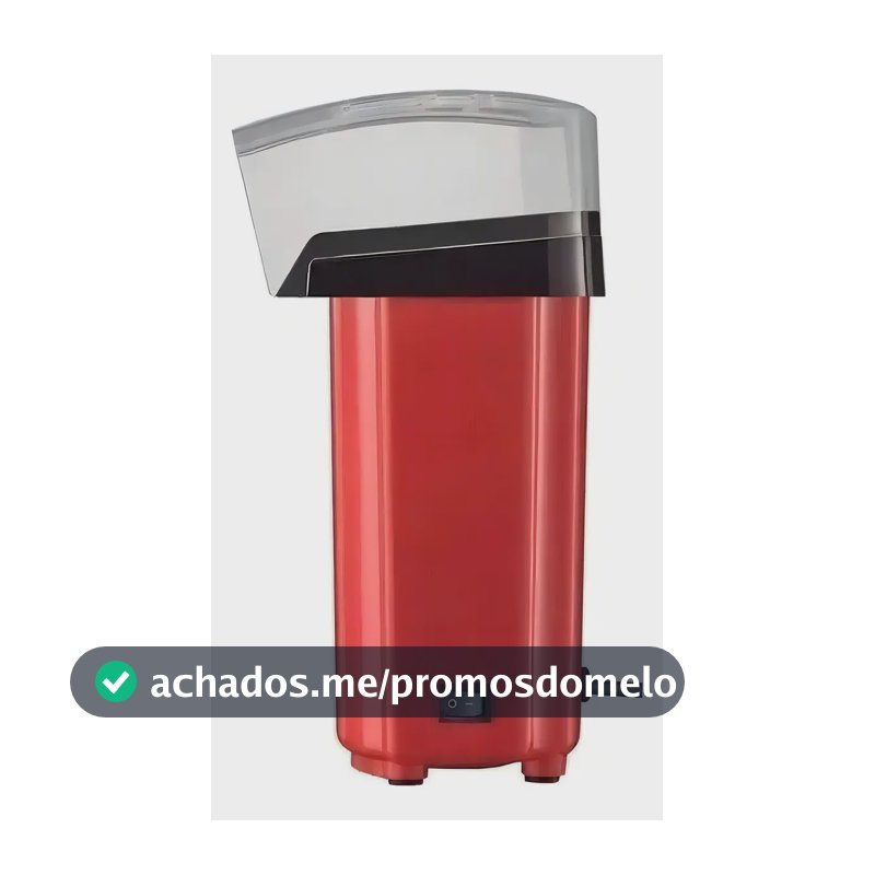Pipoqueira Elétrica Vermelha Sem Óleo 1200W Compacta