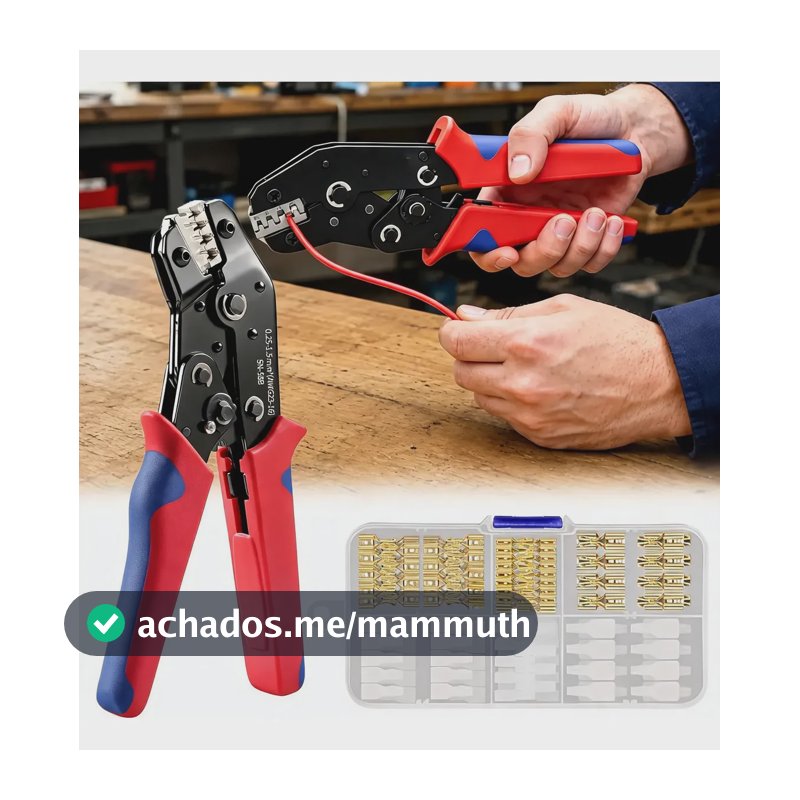 Alicate Crimpador Terminais Conectores Elétricos 0,25-1,5mm