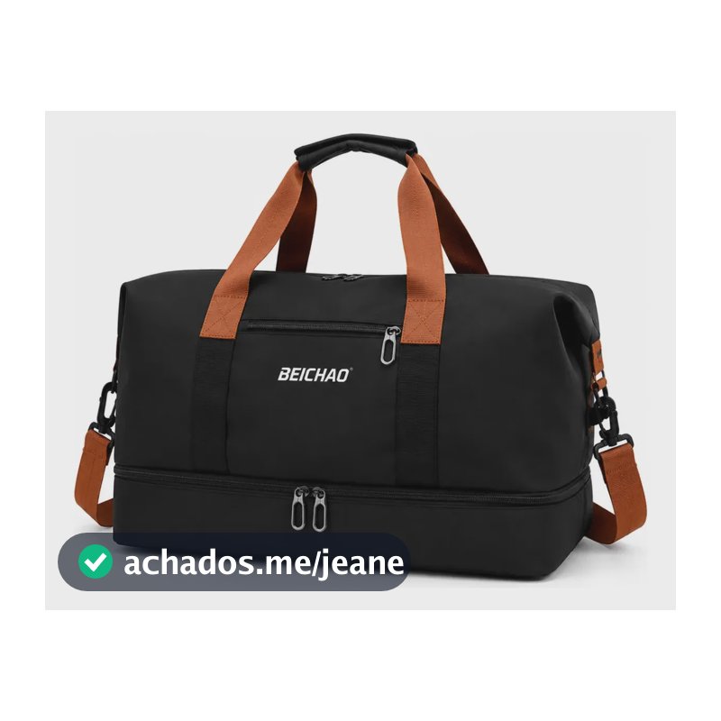 Bolsa Mala De Mão 10kg Viagem Academia Bordo Grande Avião Grande Preto