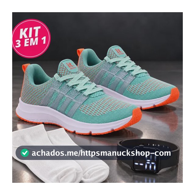 Kit Tenis Feminino Academia + Relógio Digital Led + Meia