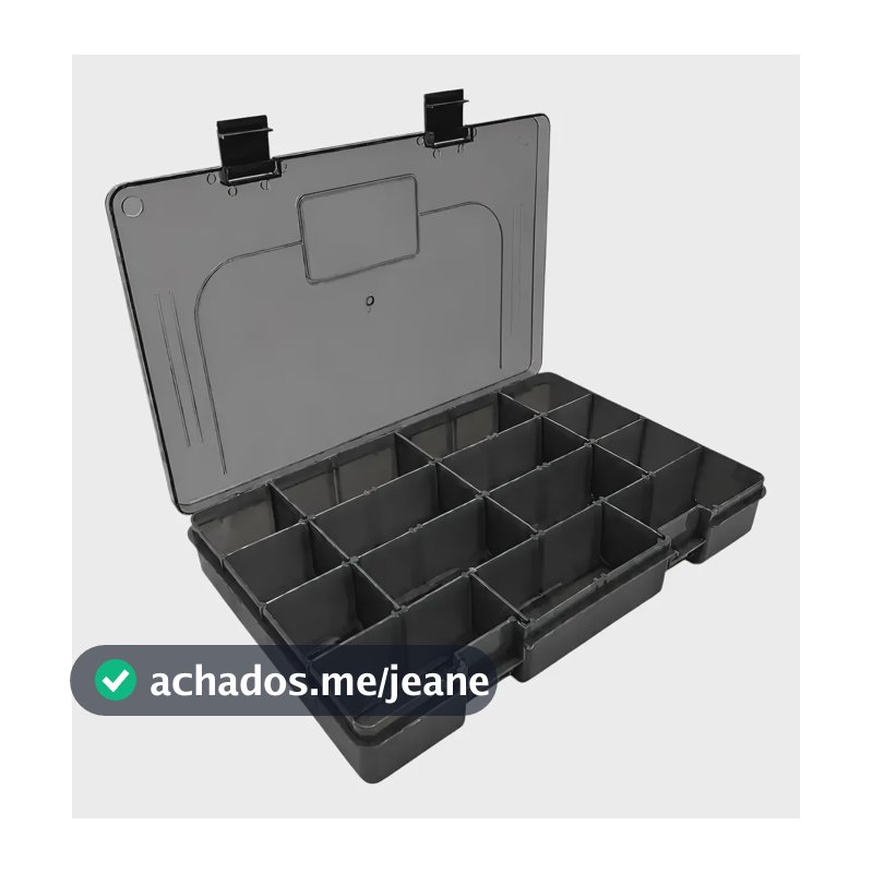 Estojo De Pesca Organizador Box 30 Colorido Tampa Fumê Preto