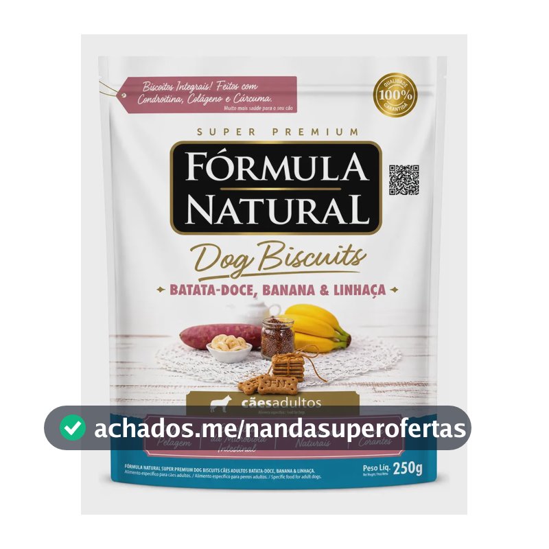 Petisco Fórmula Natural Dog Biscuits Batata Doce Rg 250g