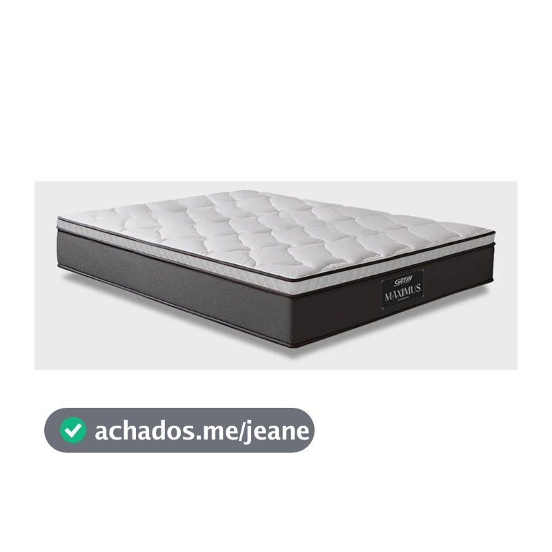 Colchão Casal Molas Ensacadas Euro Pillow Maximus 138 x 188 x 24 cm Gazin cinza e branco suporta até 120kg por pessoa