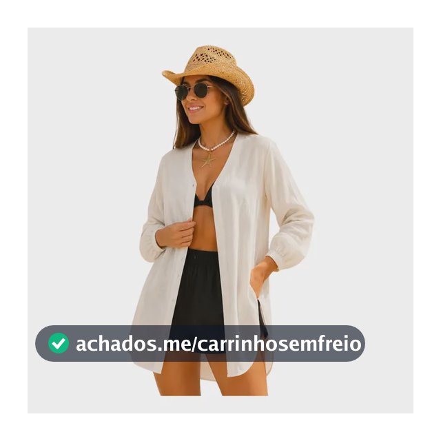 Saída De Praia Feminina Chemise Manga Longa Vestido Praia Branco Liso M