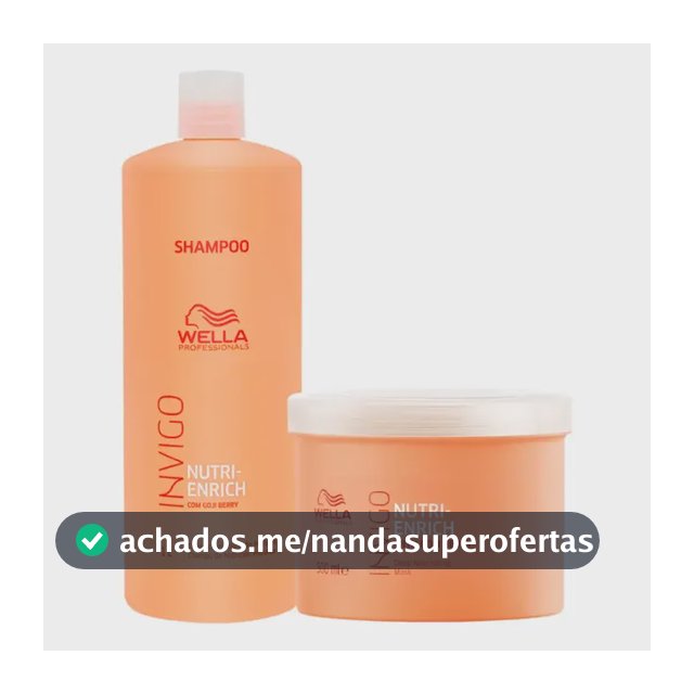 Kit Wella Nutri Enrich Shampoo 1L + Máscara 500ml Invigo
