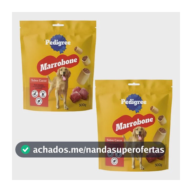 Kit 2 Petisco Pedigree Marrobone Adulto Sabor Carne 500g