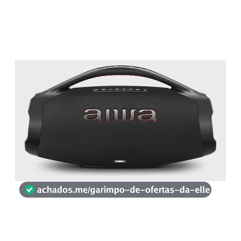 Caixa De Som Boombox Aiwa AWS-BBS-01-B 200w IP66 30hs De Bateria