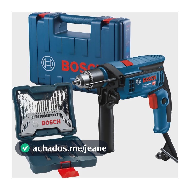Kit Furadeira Impacto Bosch Gsb 13 Re 750w 110v + 33 Peças Azul 127v