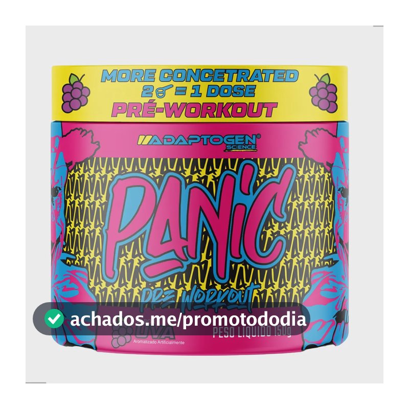 Suplemento em pó Adaptogen Science Pré Treino Beta-alanina Panic sabor Uva x 150g