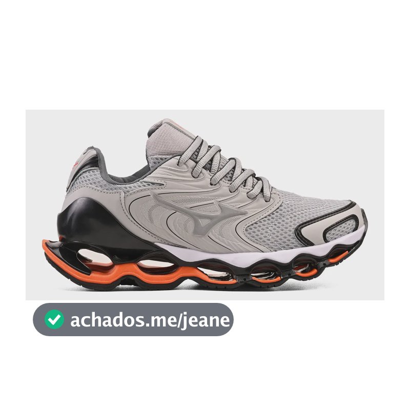 Tênis Masculino Mizuno 12s Caminhada Macio Wave Oferta Cinza/laranja 42 Br
