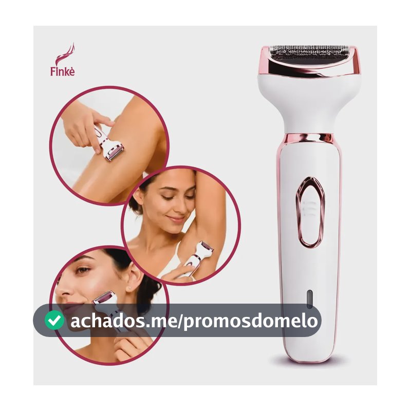 Depilador Feminino Recarregável 4 Em 1 Aparador Intimo Branco 127/220v