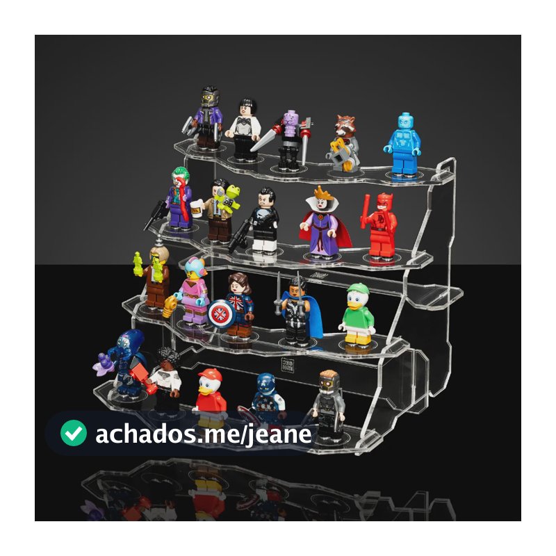 Expositor Compatível Com Lego Display Coleção Escada Geek Cristal
