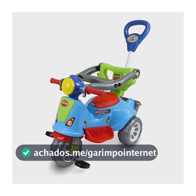 Triciclo Avespa Maral Infantil Com Haste E Proteção Lateral