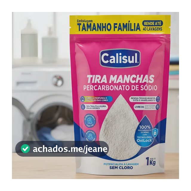 Percarbonato De Sódio 100% Puro Tira Manchas Alvejante - 1kg Calisul Original