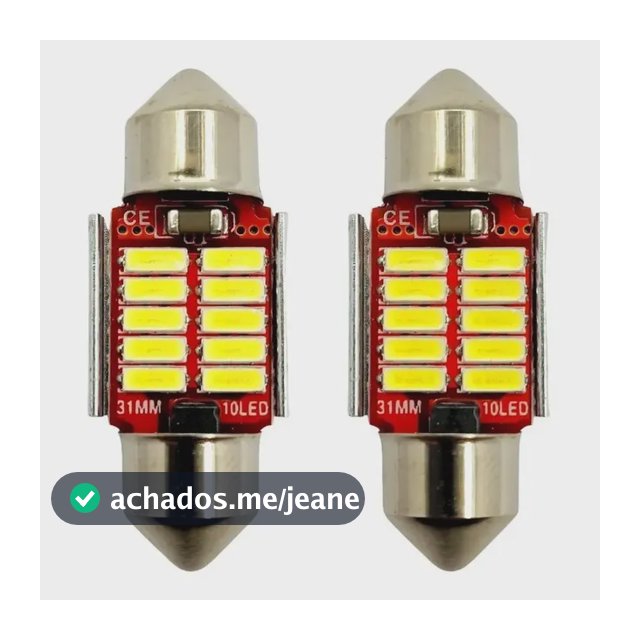 Par Lâmpada Led Carro Torpedo Canbus Canceller Teto
