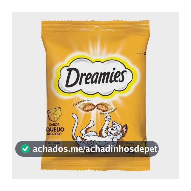 Petisco para Gatos Adultos Queijo Dreamies Pacote 40g