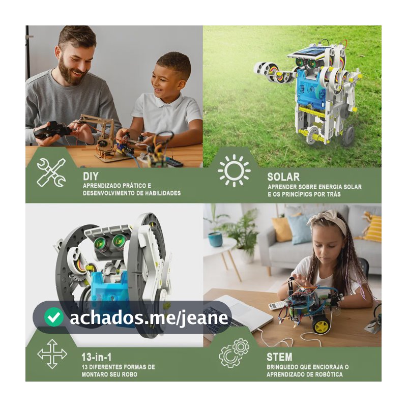 Robo De Brinquedo Infantil 13 Em 1 Energia Solar Educativo Robô Azul