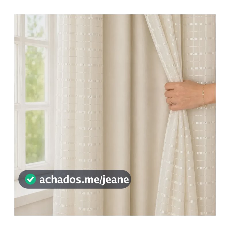 Cortina Blackout Blecaute Voil C/ Pvc 2,80x2,30 Sala Quarto Bege