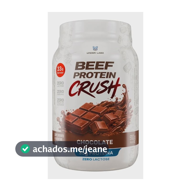 Beef Protein Crush Under Labz Whey Isolado Hidrolisada Carne Beef Protein Chocolate 910g