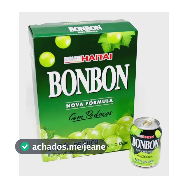 Suco Uva Verde Pedaços Coreano Bon Bon Caixa 12 Latas