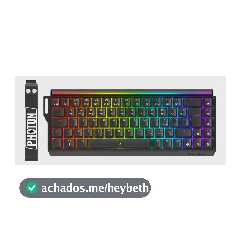 Teclado Magnético Gamer 60% 8000hz Rt0,01 Barra Rgb Titorion Preto Português Brasil