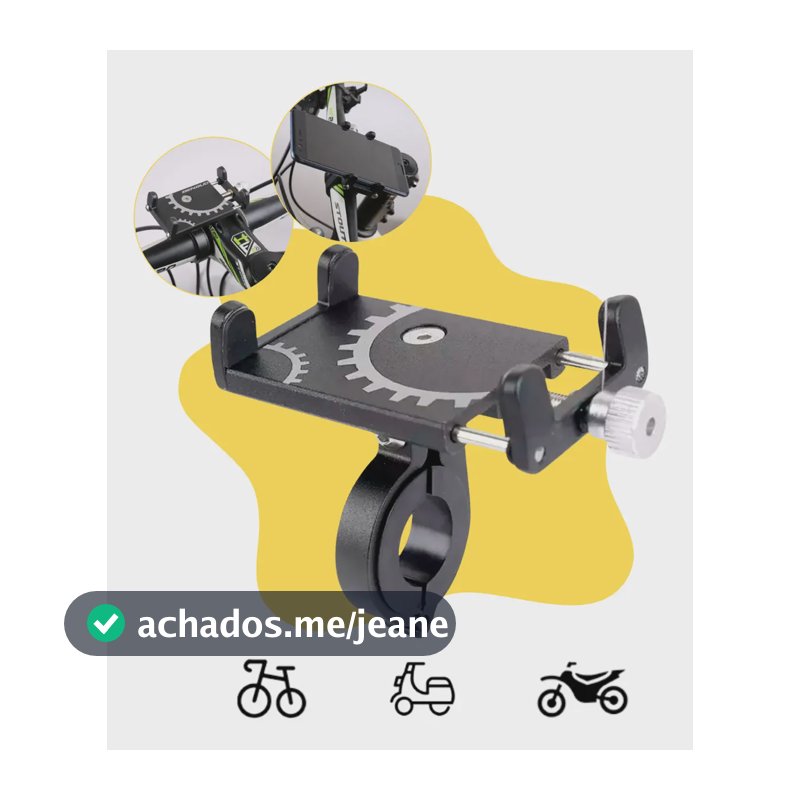 Suporte Para Celular Em Alumínio Fixação Em Guidão Bike Bicicleta Moto Reforçado Ajustável Uso Vertical Ou Horizontal Sign