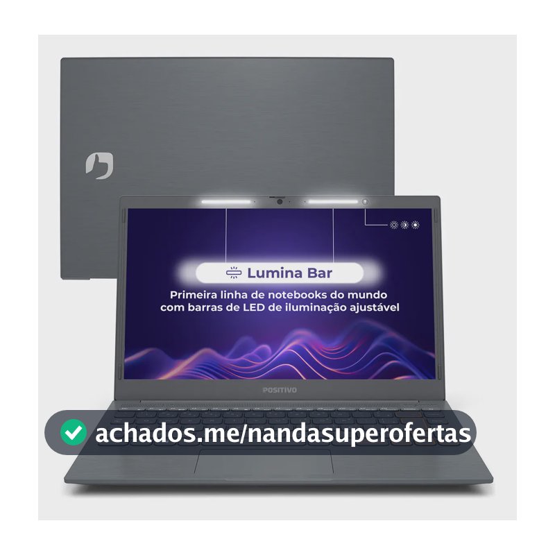 Notebook Positivo Vision C14 Intel® Celeron® Linux 4GB 128GB eMMC 14” HD Lumina BAR – Cinza