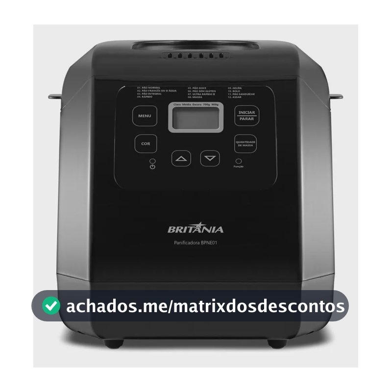 Panificadora Britânia Digital 12 Programas 3l Bpne01