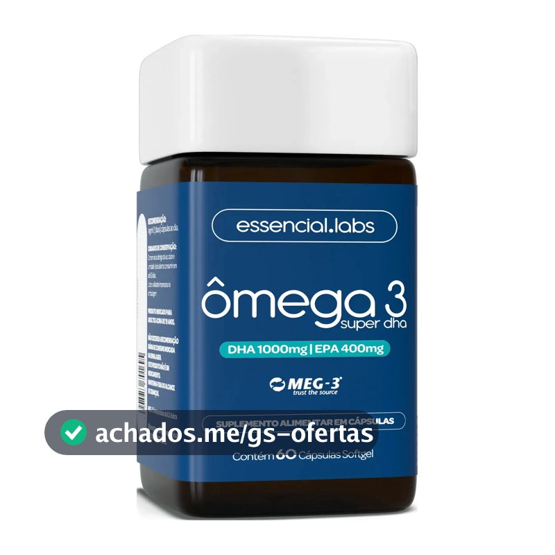 ÔMEGA 3 Super DHA TG (DHA 1000mg e EPA 400mg) com selo MEG-3 - 60 Cápsulas Softgel - 100% Puro com Tecnologia Avançada e Alta Biodisponibilidade