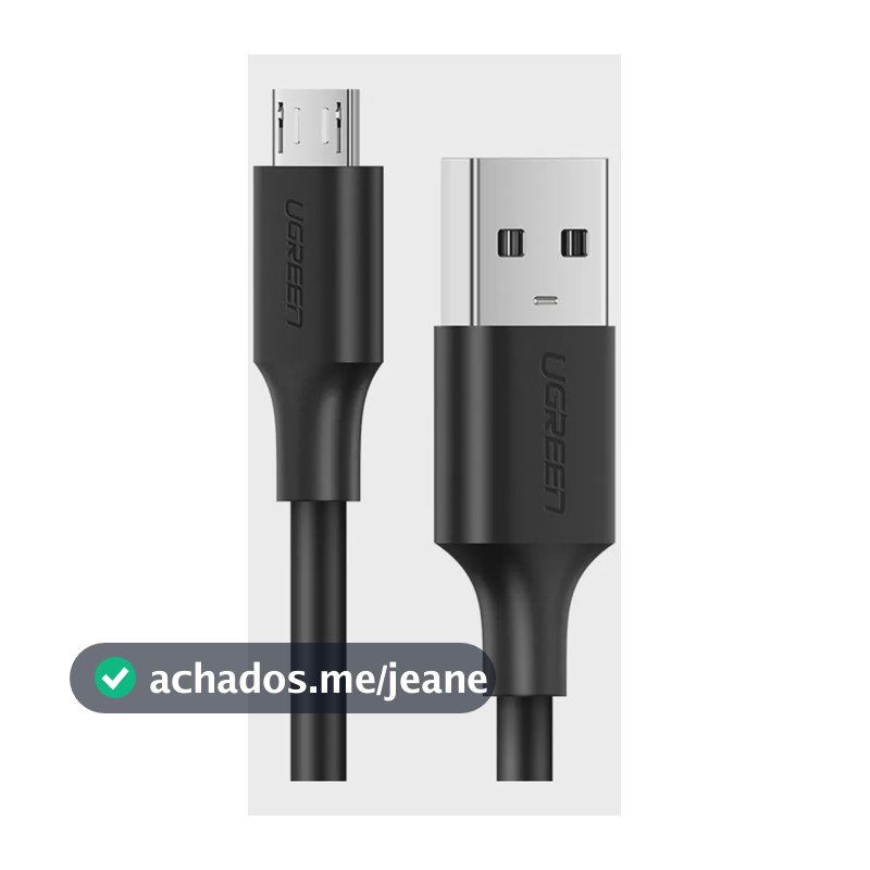 Cabo Usb 2.0 Para Micro Usb Ugreen Macho 1.5 Metros Preto