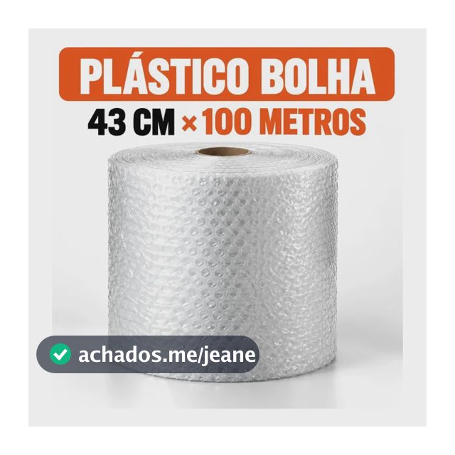Plástico Bolha Bobina 43cm X 100m Embalagem Proteção Branco Transparente