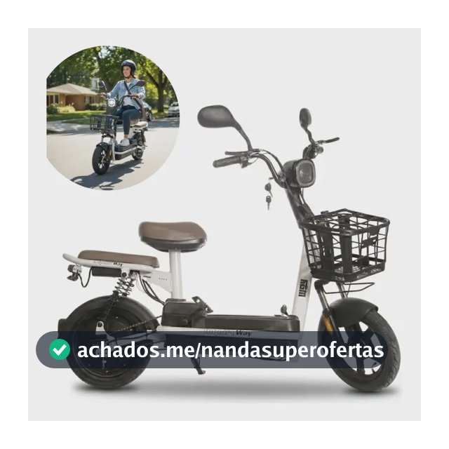 Bike Elétrica Scooter 48v 350w Bateria Removível Branca Top