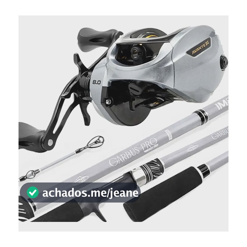Carretilha Avante Bg Vara Garbus Pro 80lb Kit Pesqueiro 30kg Vara 2,40mt Esquerdo