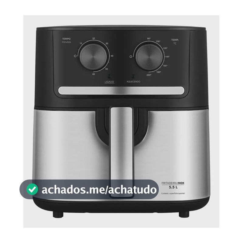 Fritadeira Air Fryer 5,5l Cyclone Preto E Inox Midea
