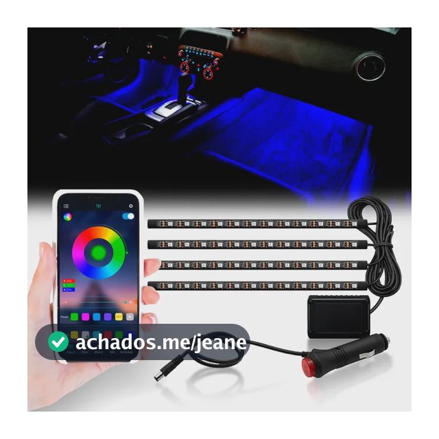 Kit 4 Luz Ambiente Interna Pés Rgb Bluetooth 12 Smd 16w 12v