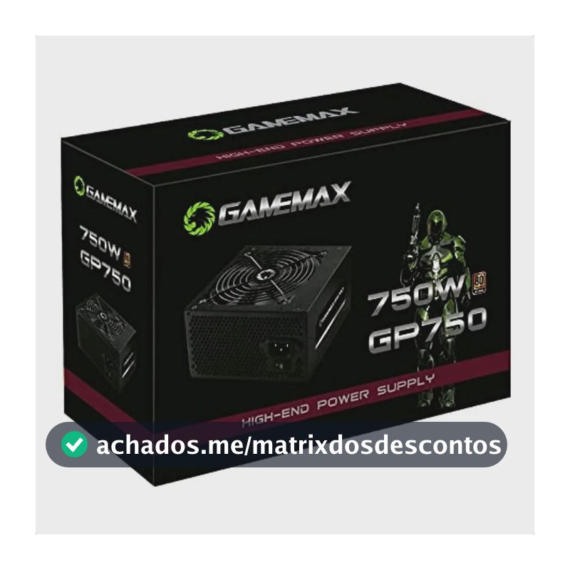 Fonte De Alimentacao 750w Gp750 80 Plus Bronze Gamemax Cor Preto