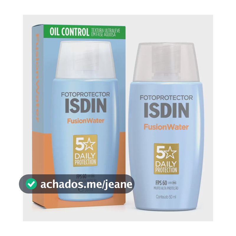 Protetor Solar Facial Isdin Fusion Water Fps 60 Sem Cor 50ml