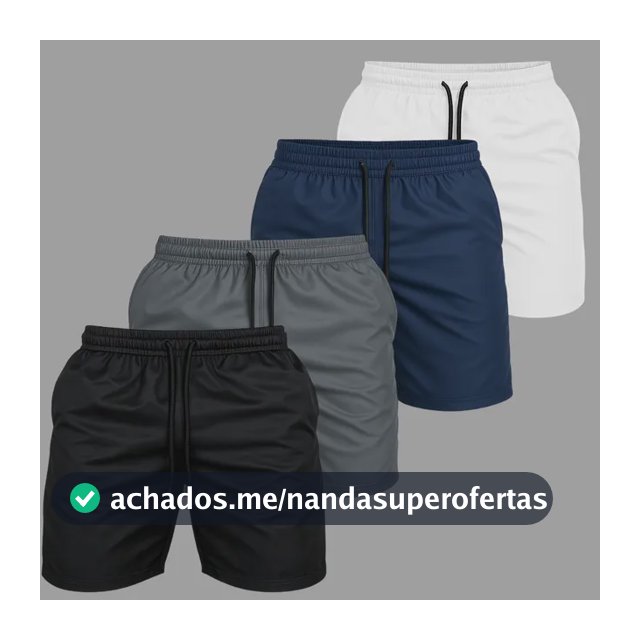 Kit 4 Short Praia Masculino Bermuda Tactel Verão Academia 1 De Cada Cor G