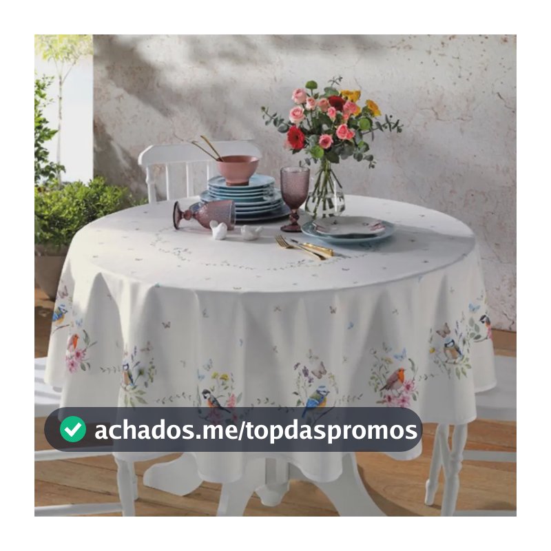 Toalha De Mesa Redonda 8 Lugares 1,80m Clean Jardim Dohler