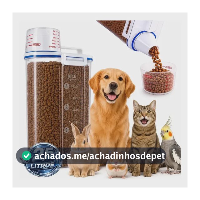Porta Ração Pote Com Tampa Pet Gato Cachorro Dispenser Porta Racao Pote Container Porta Ração Dispenser Cor Transparente Capacidade 2,5 Litros Drop Shopy