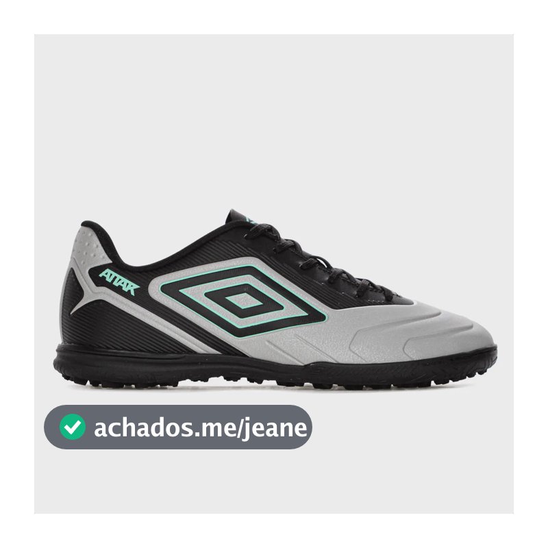 Chuteira Umbro Society Attak Iii Durável Tração Campo Cinza 38 Br