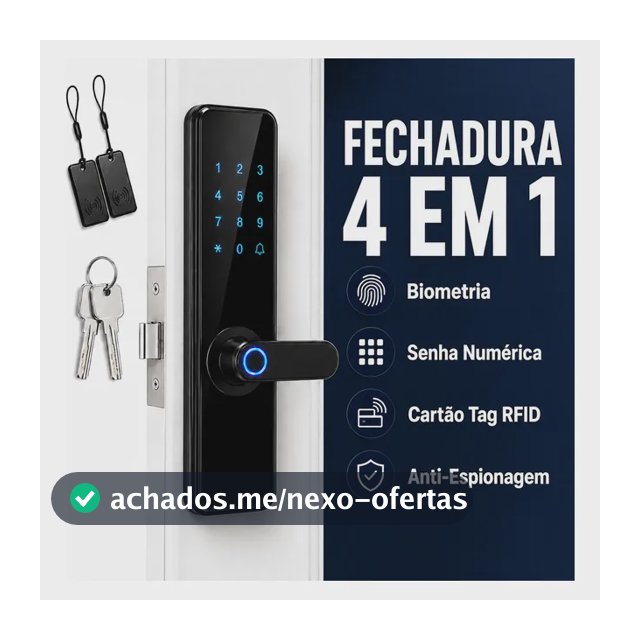 Fechadura Eletrônica Digital Biometria Senha Impressão Tag Preto