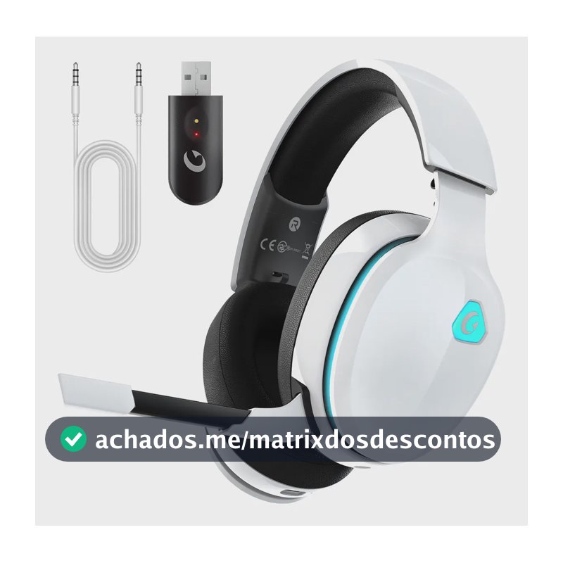 Fone De Ouvido Gamer Headset USB Olafvi Captain 300 Com Fio Branco Microfone Cancelamento De Ruído PS5 PS4 PC Switch (1 pc)