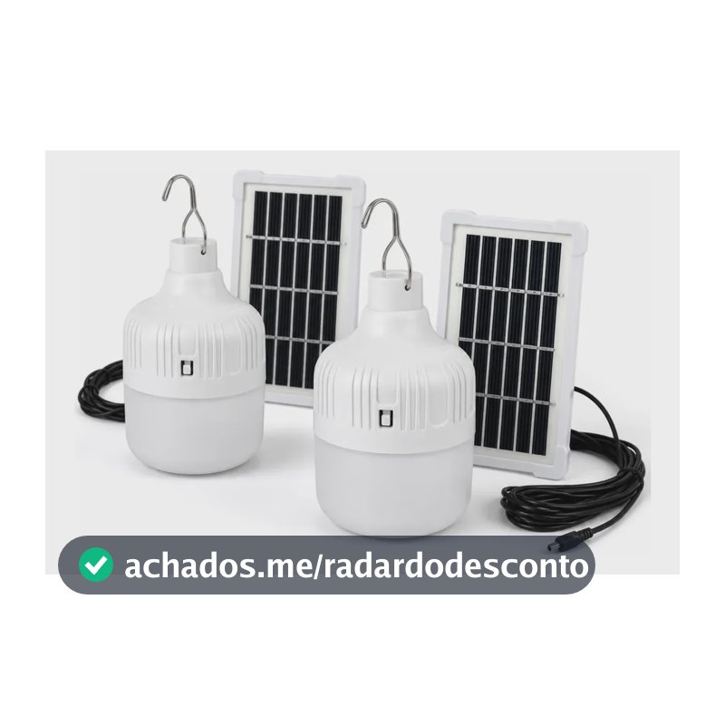 Luminárias Solar Led Recarregáveis Usb Com Gancho 1/ Kit 2 Kit 2 Unidades 127/220v